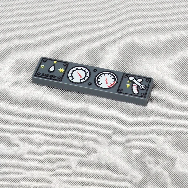 MOC 10PCS Part Bricks Printed 2431 Lever Red And Yellow Button Pattern Building Blocks Vehicle Compatible Accessories Kids Toys