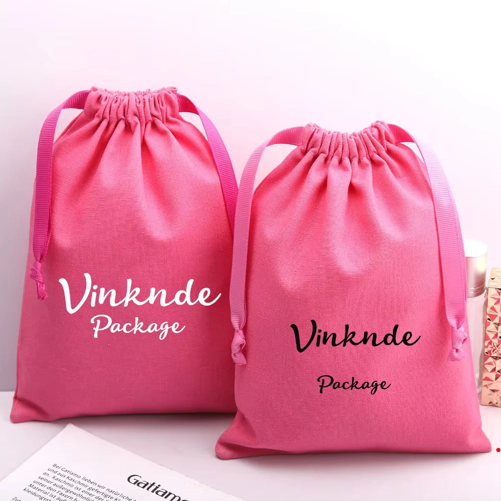 50 個カスタムロゴコットンジュエリーオーガナイザーギフト小さなバッグリボン巾着香水包装収納ポーチ結婚式の記念品バッグ