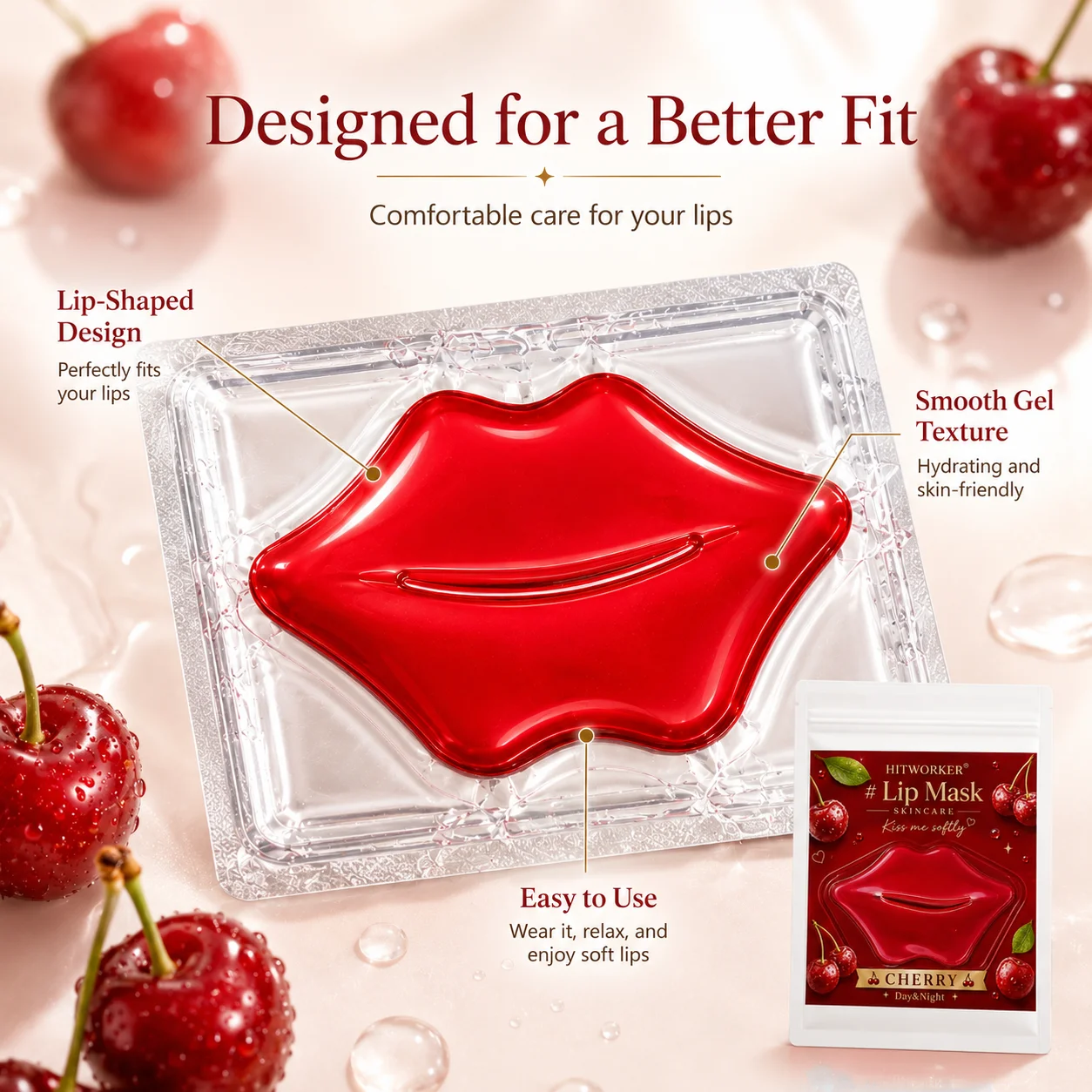 10Pcs Cherry Lip Skincare Mask - đánh giá và giá Skincare Routine