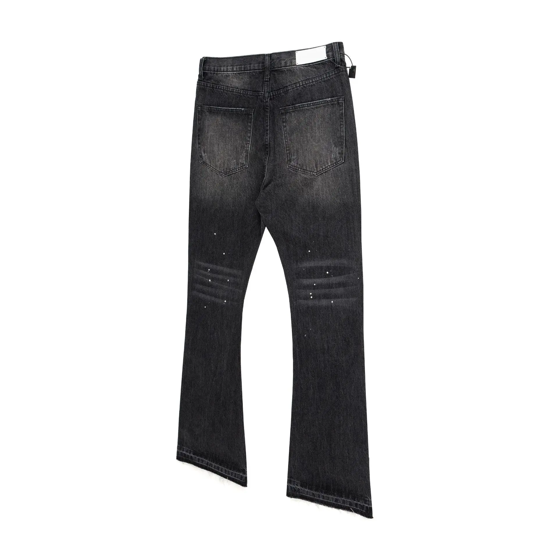 하이 스트리트 워싱 루즈 와이드 레그 실루엣, 올드 튀는 잉크, 약간 당긴 고양이 수염 청바지, 남성용 작업복