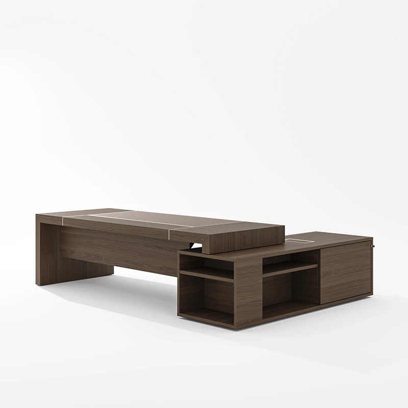Luxury Solid Wood Premium Executive L-Shaped Office Desk