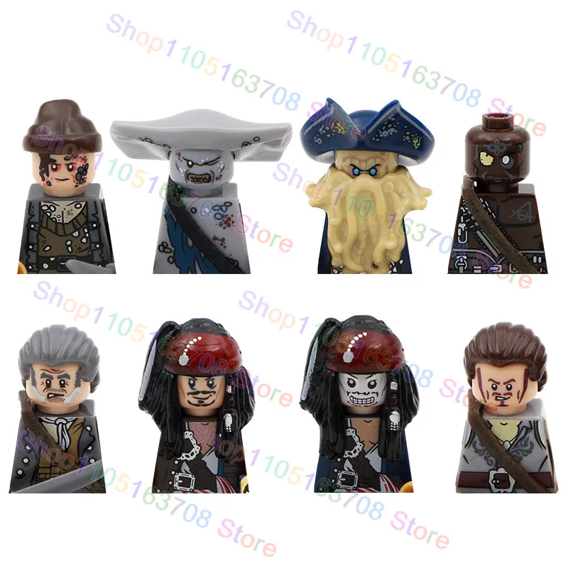 Klassische Filmfiguren Fluch der Karibik Mini-Bausteine Jack Sparrow Davy Jones Zubehör Kinderspielzeug KSZ515