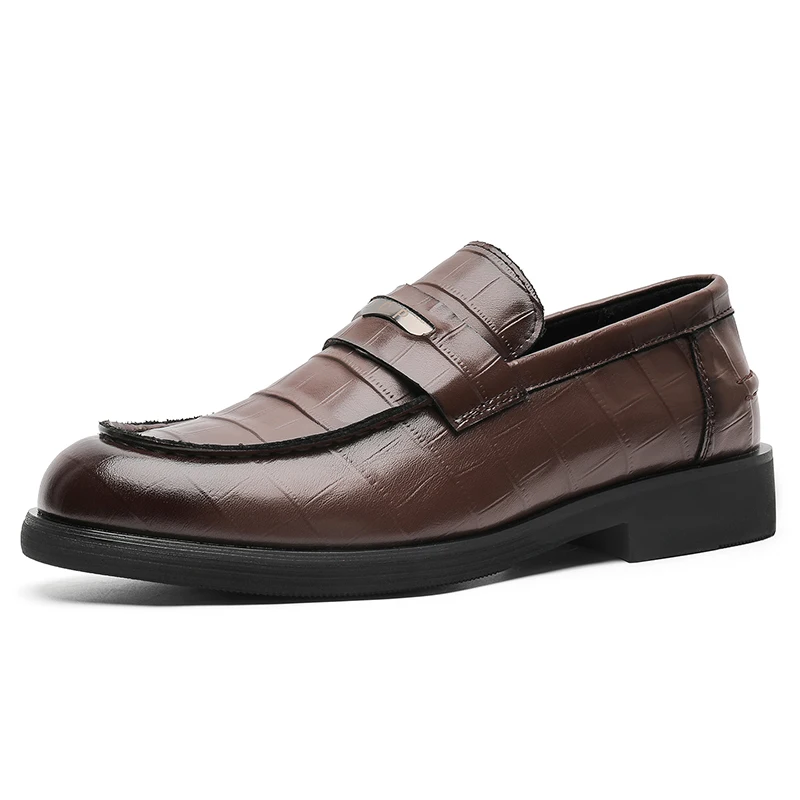 Designer Black Brown Casual Leather Shoes For Men Loafter Formal Wedding Dress Homecoming Zapatos