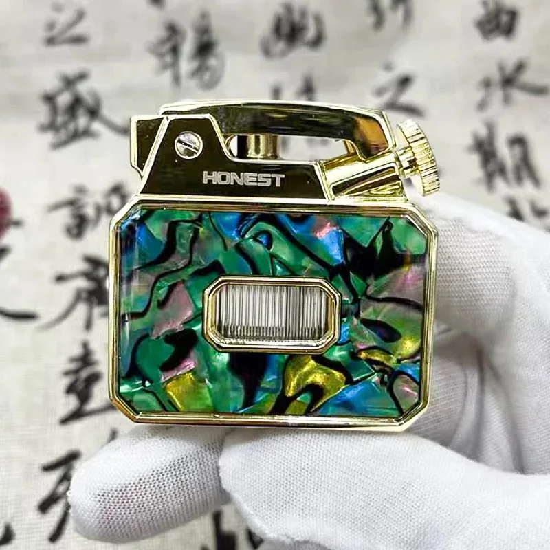 

HONEST New Metal Kerosenes Lighter A Key Ignition Grinding Wheel Open Flame Cigarette Lighter Men's High-grade Gift Gadgets.