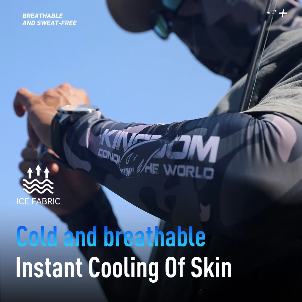 Kingdom Outdoor Sport Fishing Sleeves UV Protection Scarf Ice Silk Face Cover Mask Breathable Arm Cover Sleeves Cycling Sport