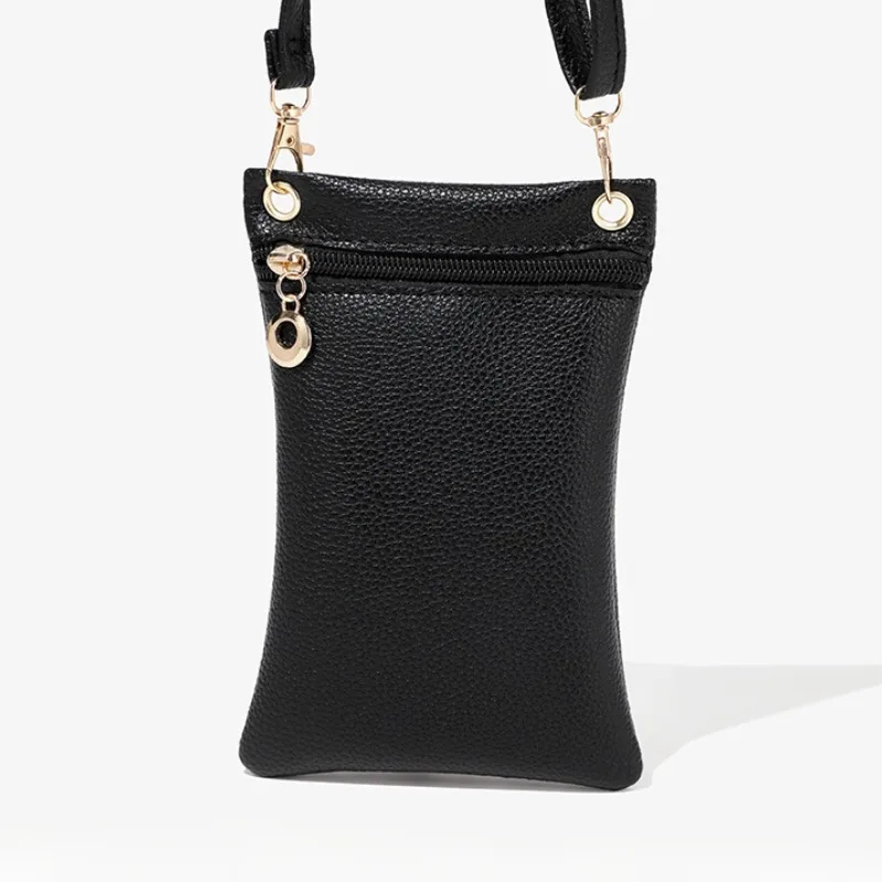 Damska torba na telefon typu crossbody PU Litchi wzór długi pasek na ramię pojedyncza torba na ramię spersonalizowany modny portfel i torebka