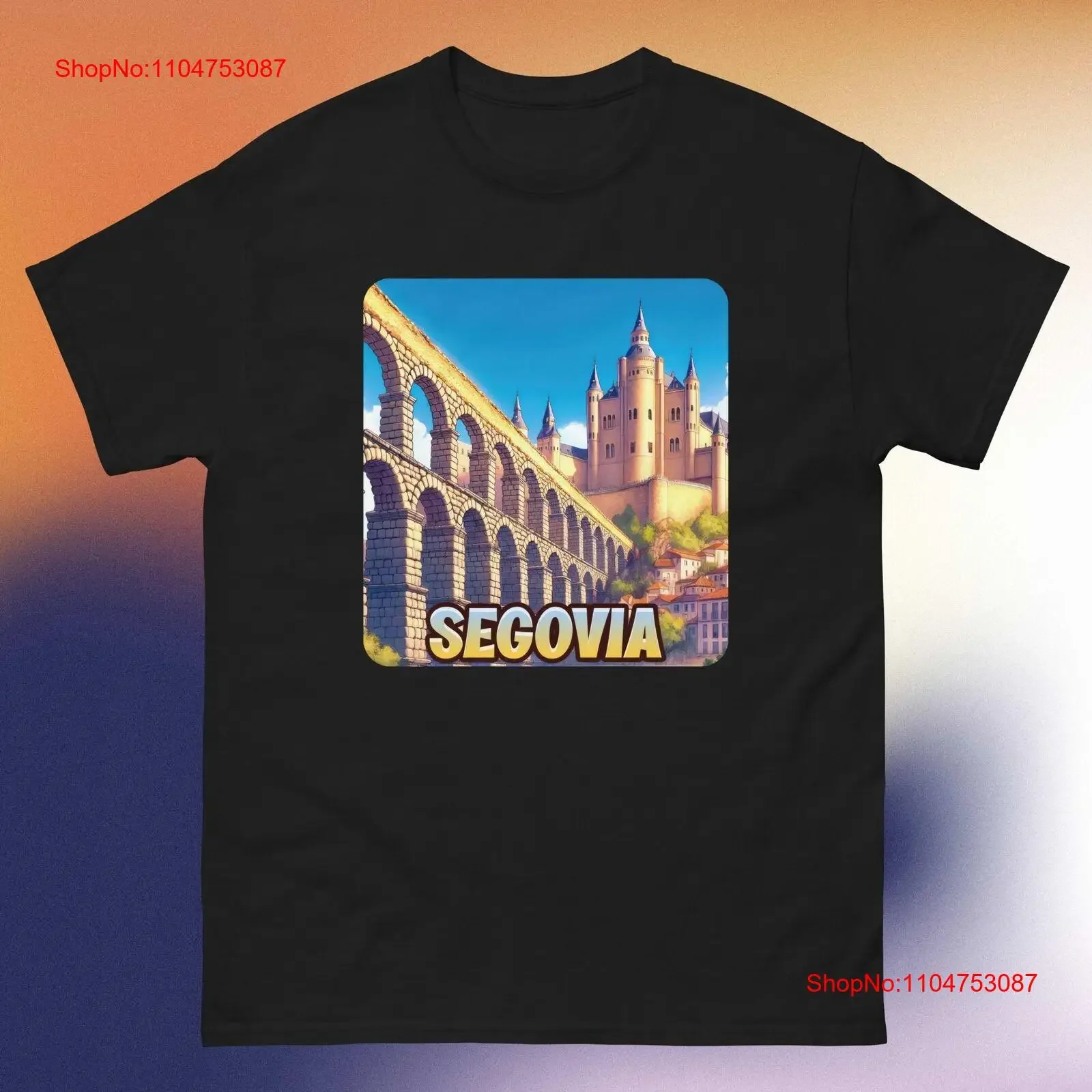 Segovia España Camiseta vintage Lavado Transpirable Estirado Elegante moda gráfica diseñador ropa Suave Ligeramente Versátil