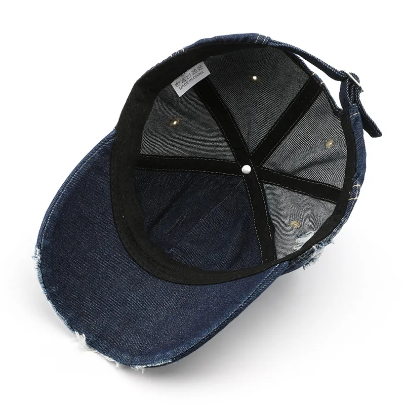 FS Vintage American Street Denim Baseball Cap Snapback Hip Hop Caps For Men Black Blue Women Brand Designer Hat Casquette Homme