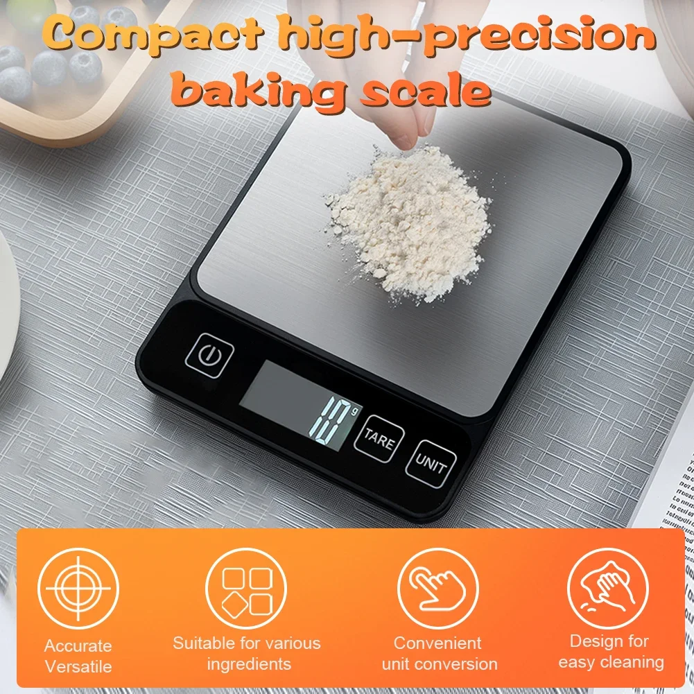 10kg/1g Digital Kitchen Scale Precision Food Kitchen Digital Weight Grams and Oz Scale Food Weight Scale for Food
