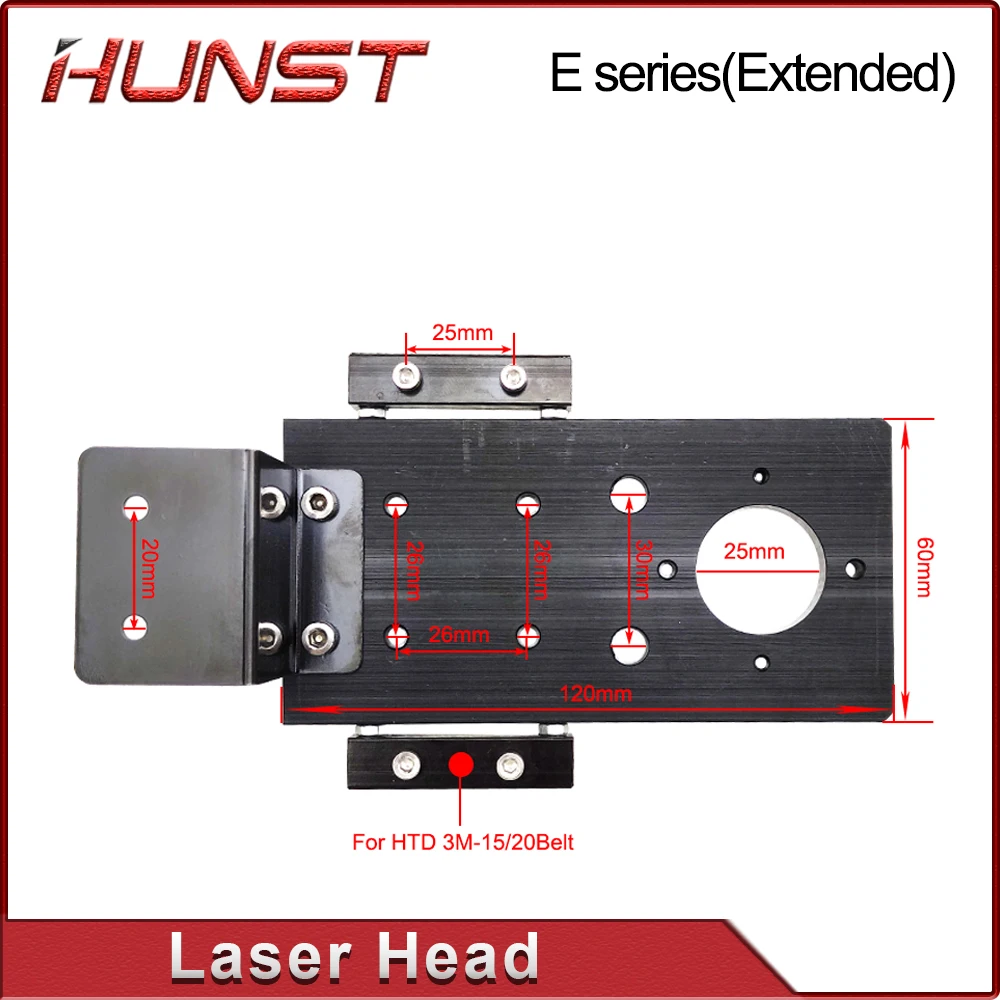 Hunst CO2 Laser Head E Series (ممتد) للعدسة D20MM FL50.8 و63.5 مرآة 25 مم لآلة النقش والقطع بالليزر.