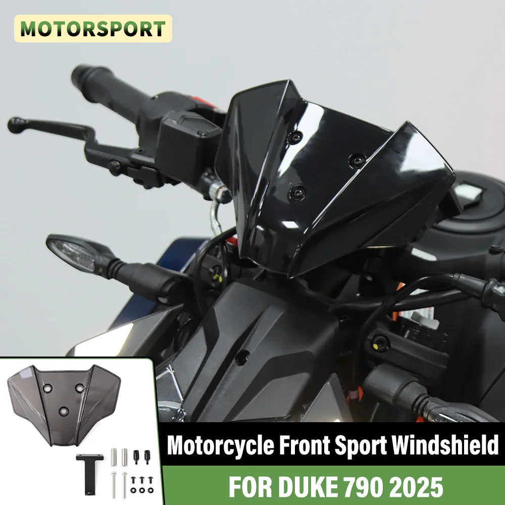 

FOR DUKE 790 790Duke DUKE790 2025 Motorcycle Front Windscreen Windshield Fly Wind Deflector Screen Fairing Air Shield Protector