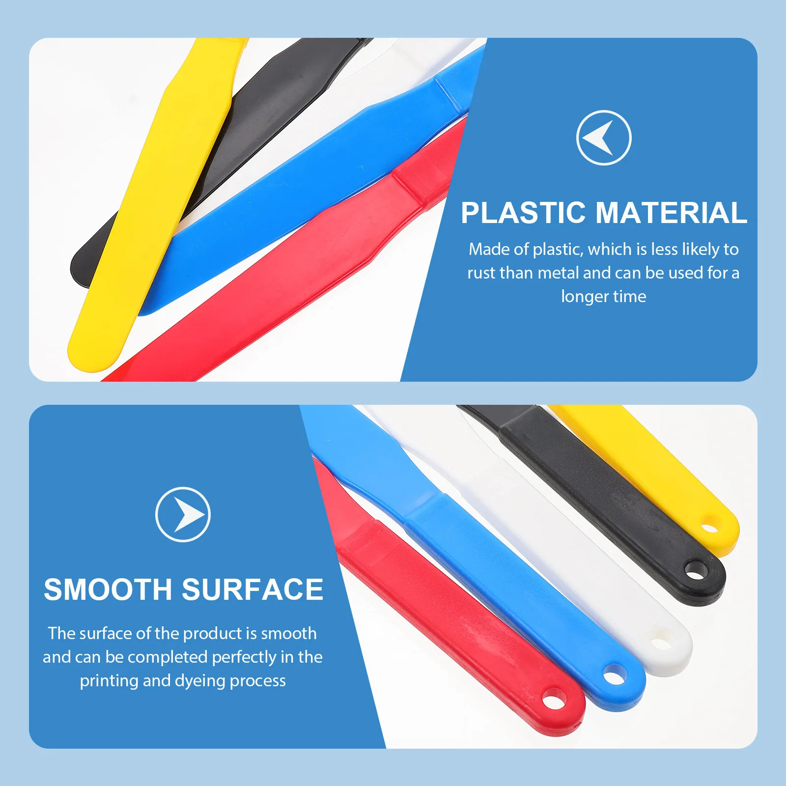 5Pcs Plastic Ink Mixing Spatula Screen Printing Shovel Smooth Edge Portable Painting Tool Non-Rust Ergonomic Art Painting