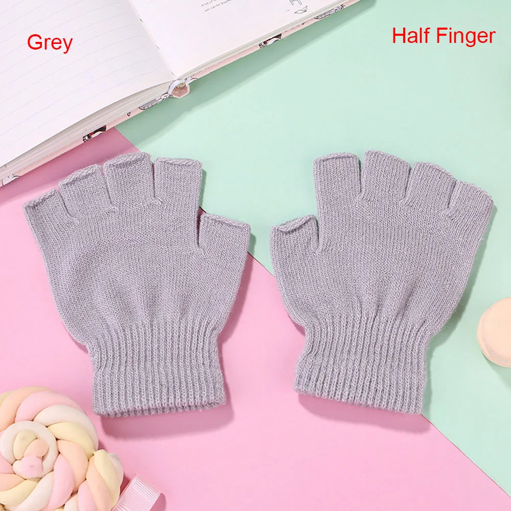 1pair Winter Outdoor equipment Novelty Warm Stretch Elastic Black handwear Knitted glove Half Finger Warm Fingerless Gloves