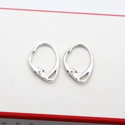 1 Pair Solid 925 Sterling Silver French Leverback Hinged Earring Wire Hook with Closed Jump Ring DIY Accessories Making Supplies