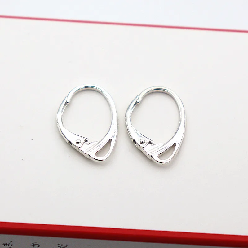 1 para solidna 925 Sterling Silver francuski Leverback zawiasach kolczyk do drutów, szydełka z zamkniętym Jump Ring DIY akcesoria akcesoria do rękodzieła