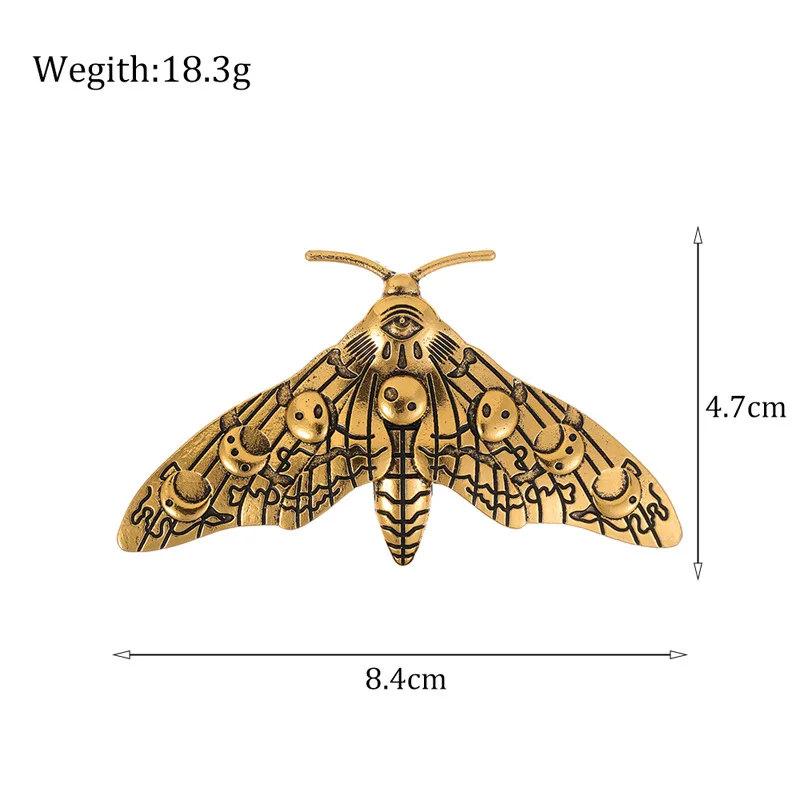 European and American new retro moth glossy brooch insect animal brooch collar pin suit jacket clothing accessories gift badge