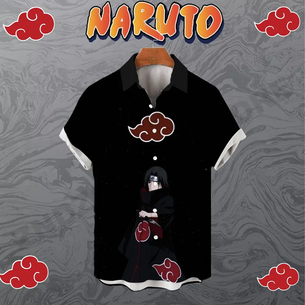 Men's Clothing High Quality Naruto Shirts Y2k Shirt Tops Seaside Trip Anime Oversized 5XL Cool 2023 Streetwear Harajuku Fashion