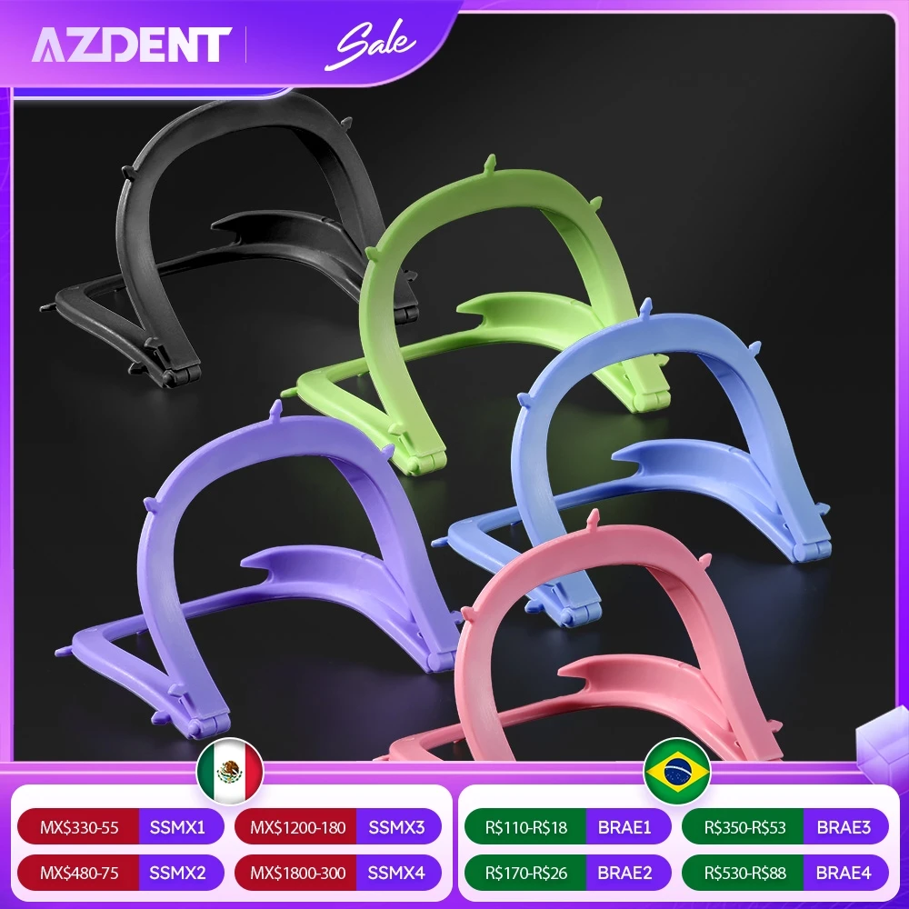 

AZDENT 1 Pcs Dental Foldable Frame Plastic Rubber Dam Sheets Bracket for Dental Operation 134℃ Oral Barrier Tools