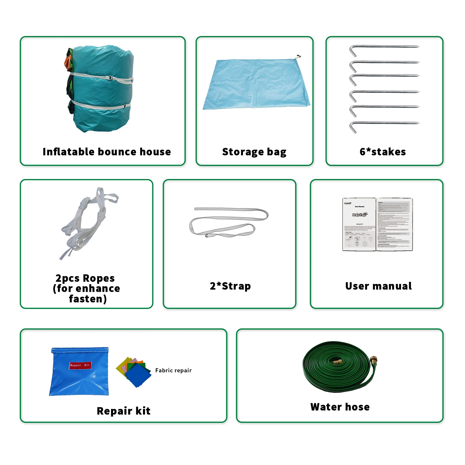 HapCap バウンスハウス ウォータースライドコンボ 送風機付き 子供または大人用 PVC 半商業用 屋外誕生日パーティー 15フィート x 13フィート x 9.4フィート