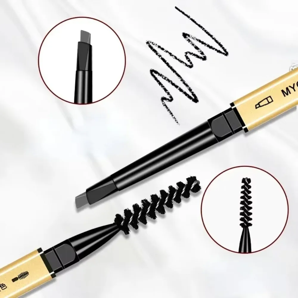 Hot Waterproof Double Ended Eyebrow Pencil Smudge-proof Smooth Eyebrow Pen Lasting With Brush Eyebrow Stick