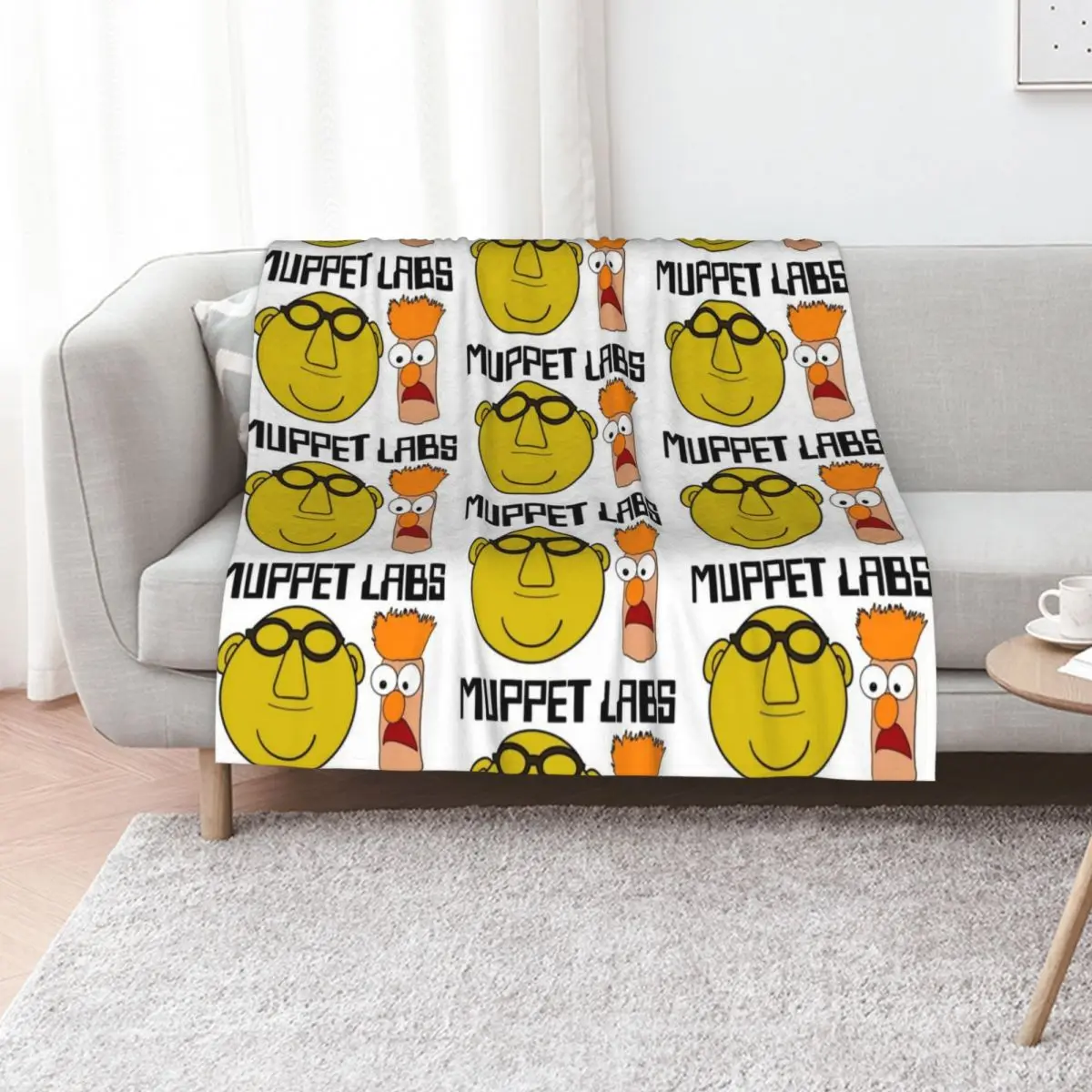 The Muppets - Dr. Bunsen Honeydew & Beaker Muppet Labs Throw Blanket Moving Bed covers For Decorative Sofa Blankets