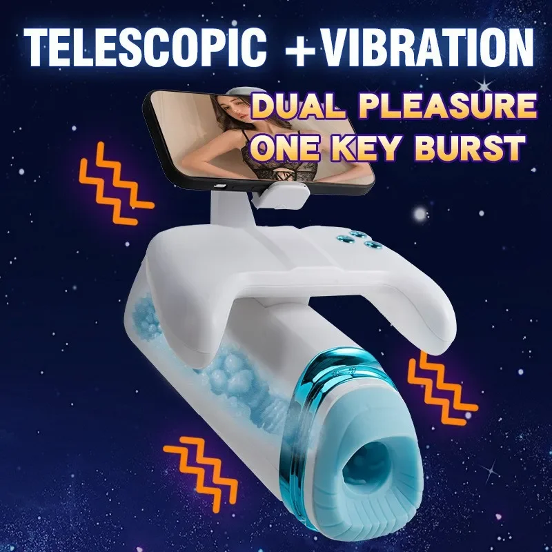 Male Automatic Masturbator Telescopic Sucking Vagina Blowjob Masturbation Vibration Heating Pocket Pussy Goods Sex Toys For Men