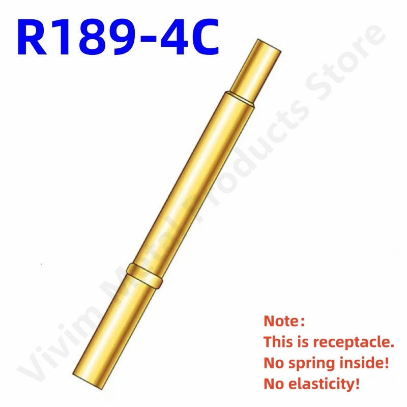 

10/50PCS R189-4C Test Pin UB189-B Receptacle Brass Tube Needle Sleeve Seat Crimp Connect Probe Sleeve 33.5mm Outer Dia 3.56mm