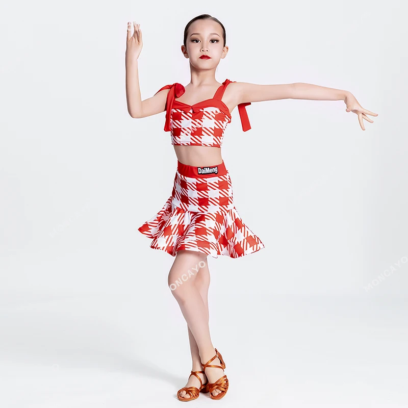 

Rumba Samba Tango Latin Dance Costume Girls Latin Practice Dress Skirt Ballroom Dress Standard Children Salsa Latin Dance Dress