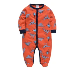 2024 Newborn Baby Boy Clothes Long Sleeve 100% Cotton Autumn Spring Romper 0-3M Cool Print Body bebe Clothing