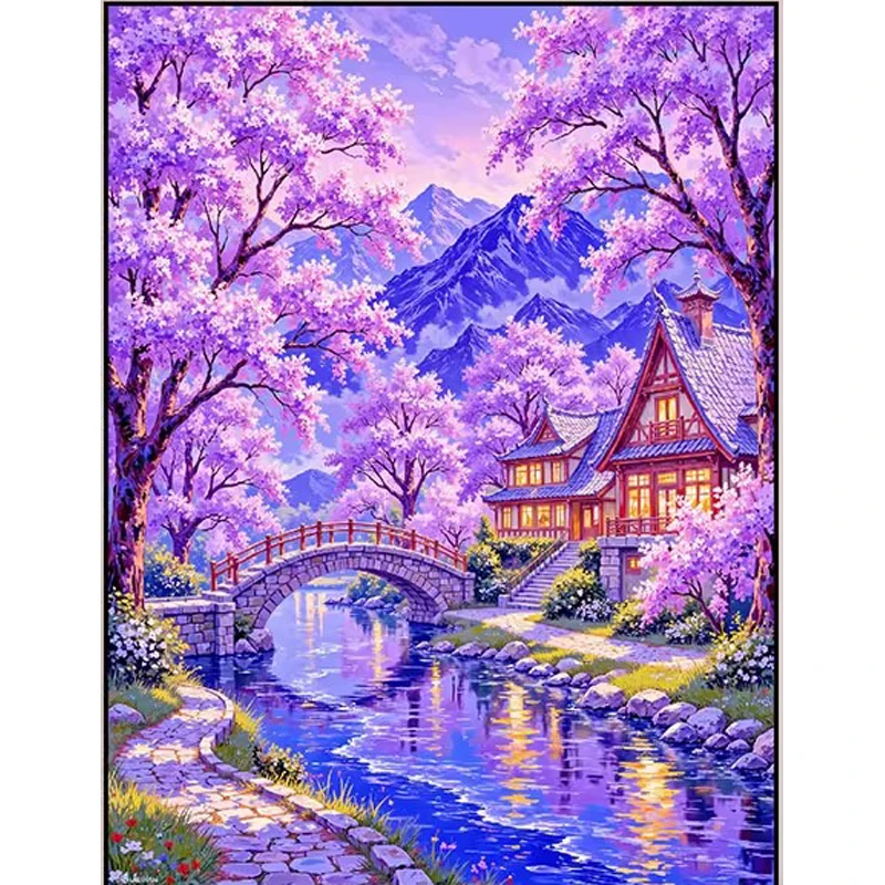 

68 цветов печатная вышивка крестиком красивые пейзажи 14CT 9CT вышивка DIY набор рукоделия ремесла с иглой нитки
