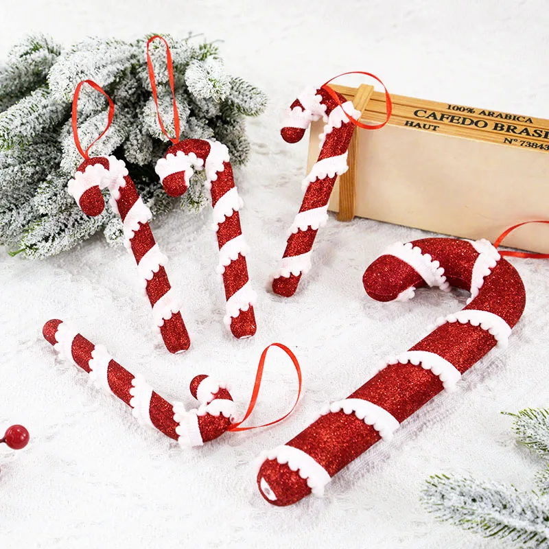 

Foam Red White Candy Stick Pendant Christmas Tree Display Window Cane Decoration Christmas Party Home Xmas New Year Navidad Gift