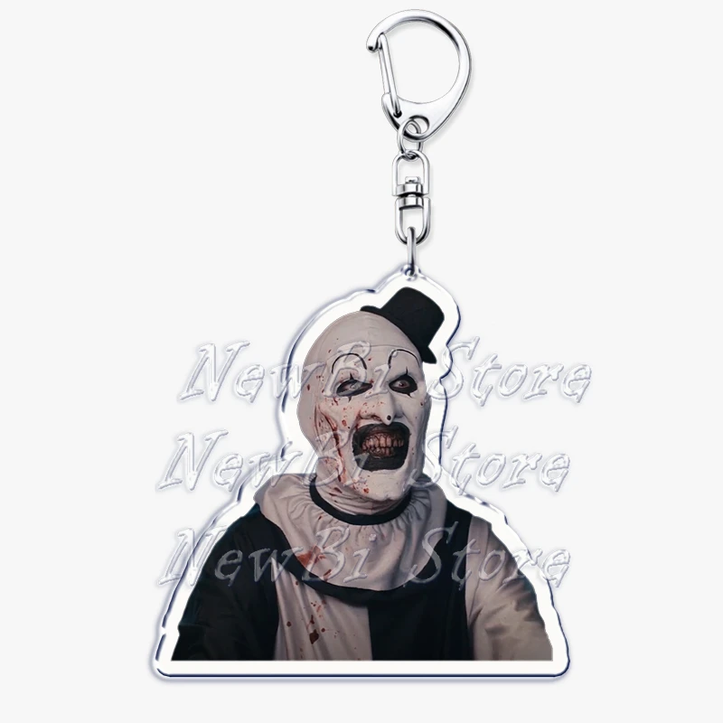 Horror Movie Terrifier Art The Clown Keychains Keyring for Accessories Bag Sunflower Glasses Clown Key Chain Jewelry Fans Gifts