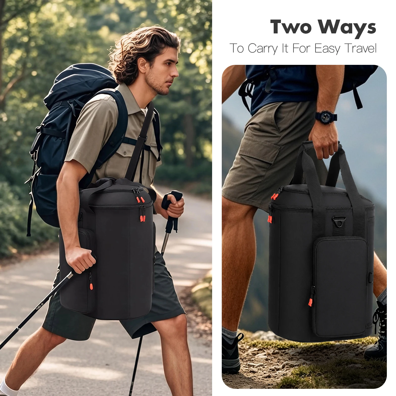 Double Zipper Bag For EON ONE Compact Ultra Speaker Protective Case Large Capacity Storage Bags Multi-Pocket Organizer Pouch