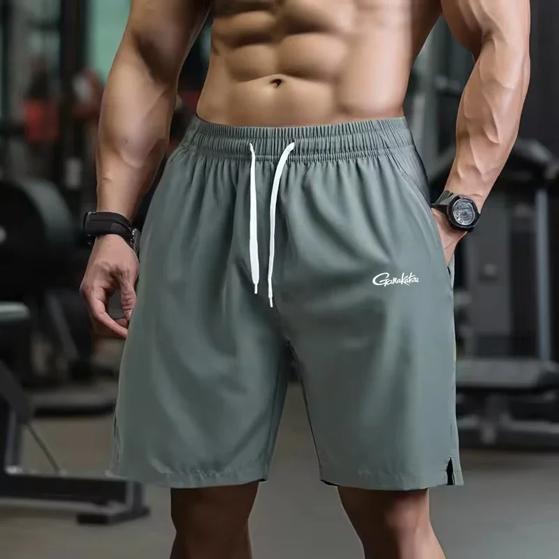 

Men's Sport Shorts 2025 Male Breathable Shorts Quick-Drying Gamakatsu Fishing Outdoor Running Shorts Fitness Sportswear