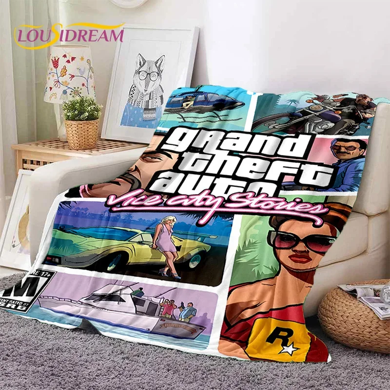 GTA Game Grand Theft Auto Gamer Soft Flannel Blanket for Beds Bedroom Sofa Picnic,Throw Blanket for Cover Outdoors Leisure Gift