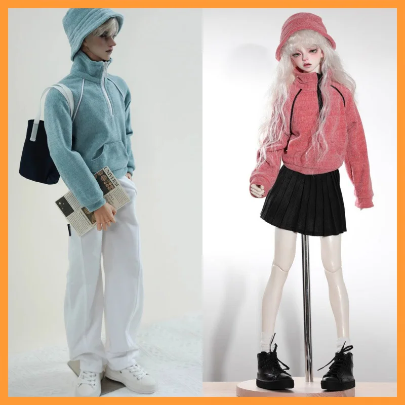 

[High Quality] Bears BJD Casual Soft Cozy Stand Up Collar With Raglan Sleeves Hoodie Fit 3 Point 4 Point BJD Toys For Fans Gift