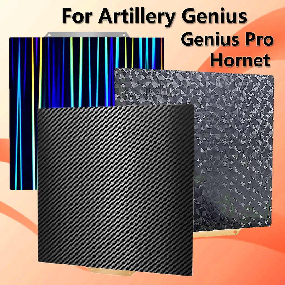 Genius Pro Build Plate For Artillery Hornet PEI Sheet Double Sided Spring Steel Sheet PEI HeatBed for Artillery Genius 230x230mm