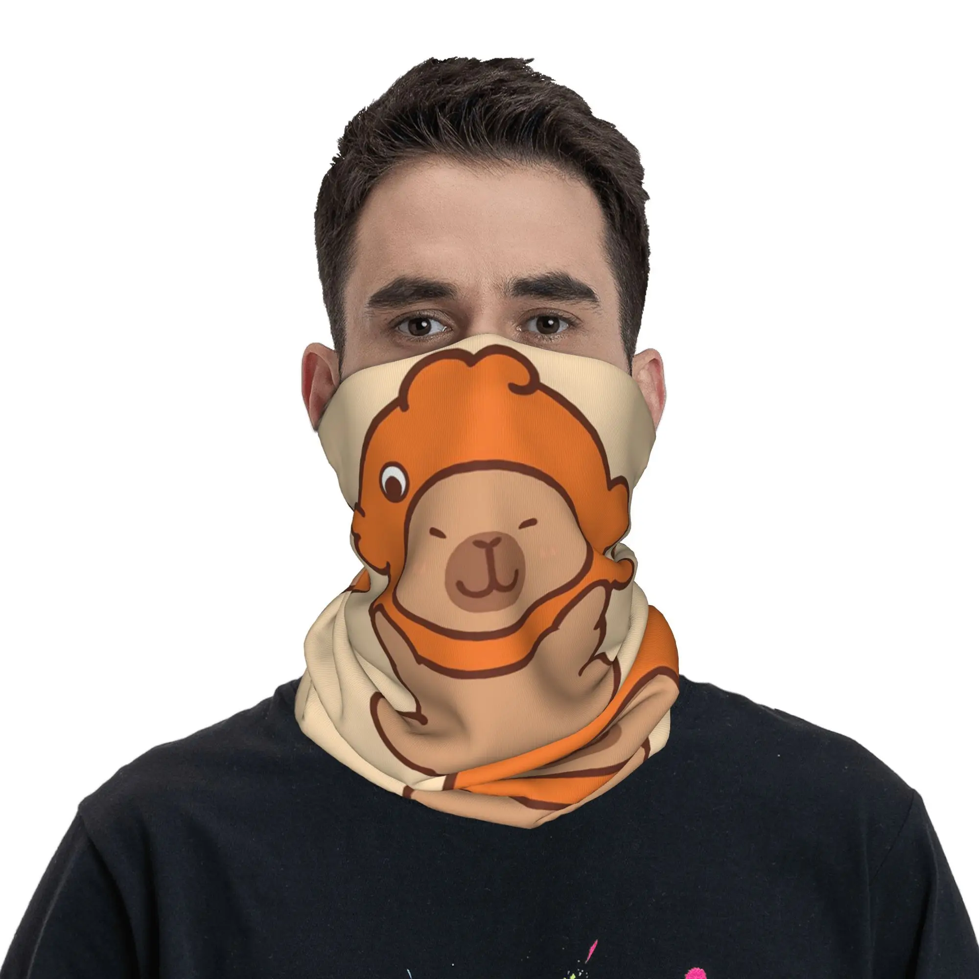 Capivara bandana pescoço gaiter impresso envoltório máscara cachecol quente ciclismo cachecol caminhadas pesca para homens mulheres adulto respirável