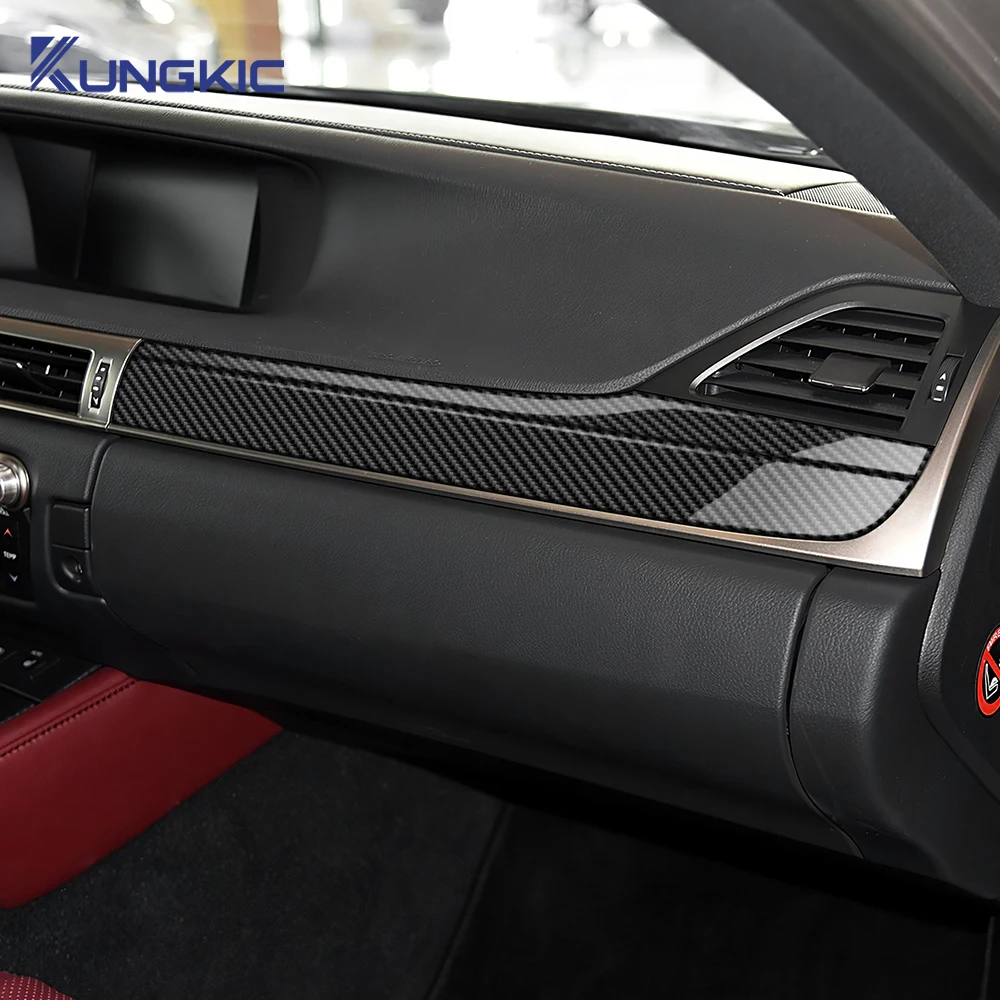 Real Soft Carbon Fiber For Lexus GS250 GS350 GS200t GS450h GS F 2012-2019 LHD RHD Car Co-pilot of Center Console Panel Sticker - Image 4