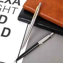 Stylo à bille en acier inoxydable pour signature, stylo de presse, fournitures de bureau, papeterie, luxe, qualité, métal, couleur, nouveau