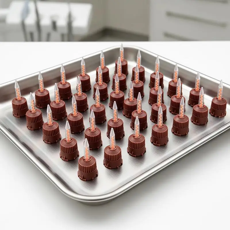 25Pcs Dual Adhesive Mixing Tips Uniform Mixing Effect Smooth Glue Output For Dental Restoration Jobs
