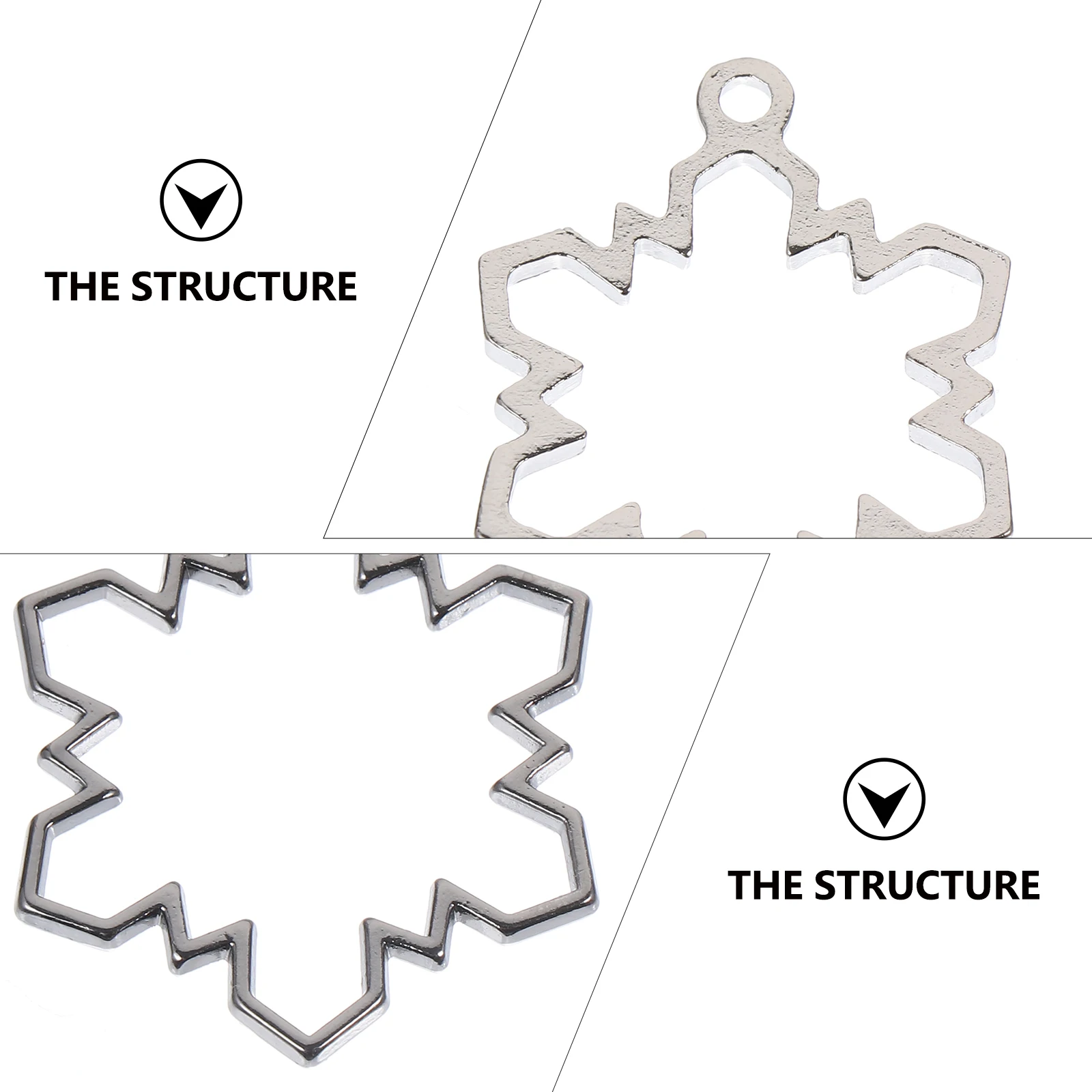 

30 Pcs Christmas Bezels Snowflake Pendant Epoxy Resin Frame Winter Charms Alloy