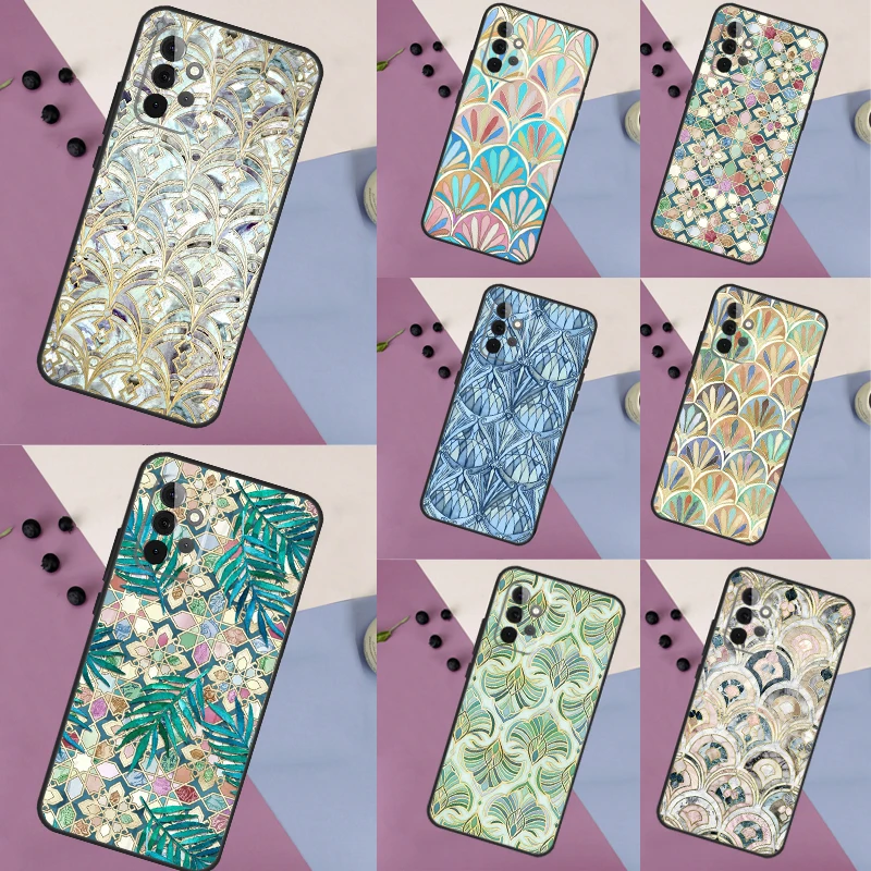 Muted Moroccan Mosaic Tiles Case For Samsung Galaxy A34 A54 A14 A24 A53 A33 A23 A13 A15 A25 A52 A32 A22 A12 A51 A71