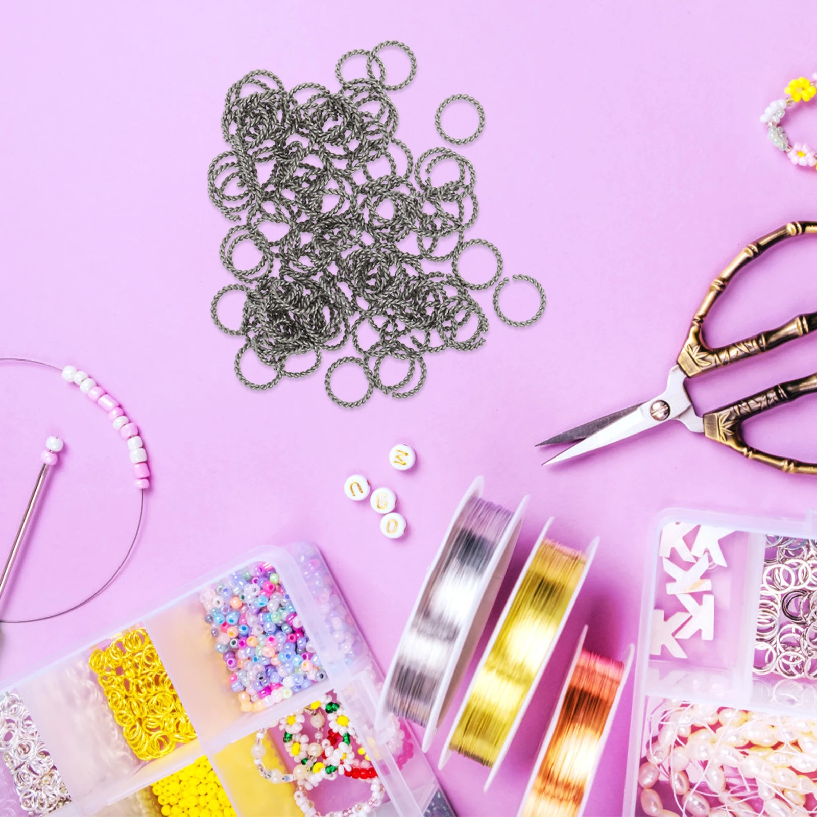 

100pcs Stainless Steel Twisted Jump Rings Jewelry Connector For Necklace Making Accessories Wedding Birthday Gift Connector