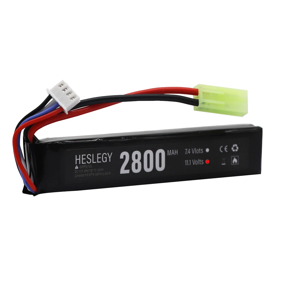 Upgrade 2800mAh Water Guns 11.1V Lipo Battery 3S for AKKU Mini Airsoft BB Air Pistol Electric Toys Guns RC Parts 11.1V T PLUG