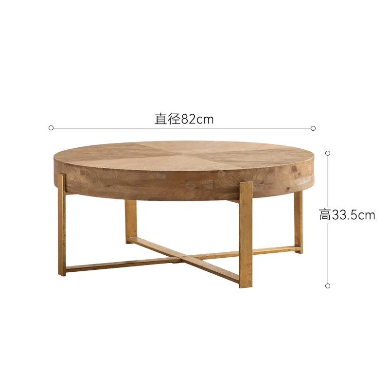 Log wind round coffee table Nordic living room side table coffee table B & B tea table