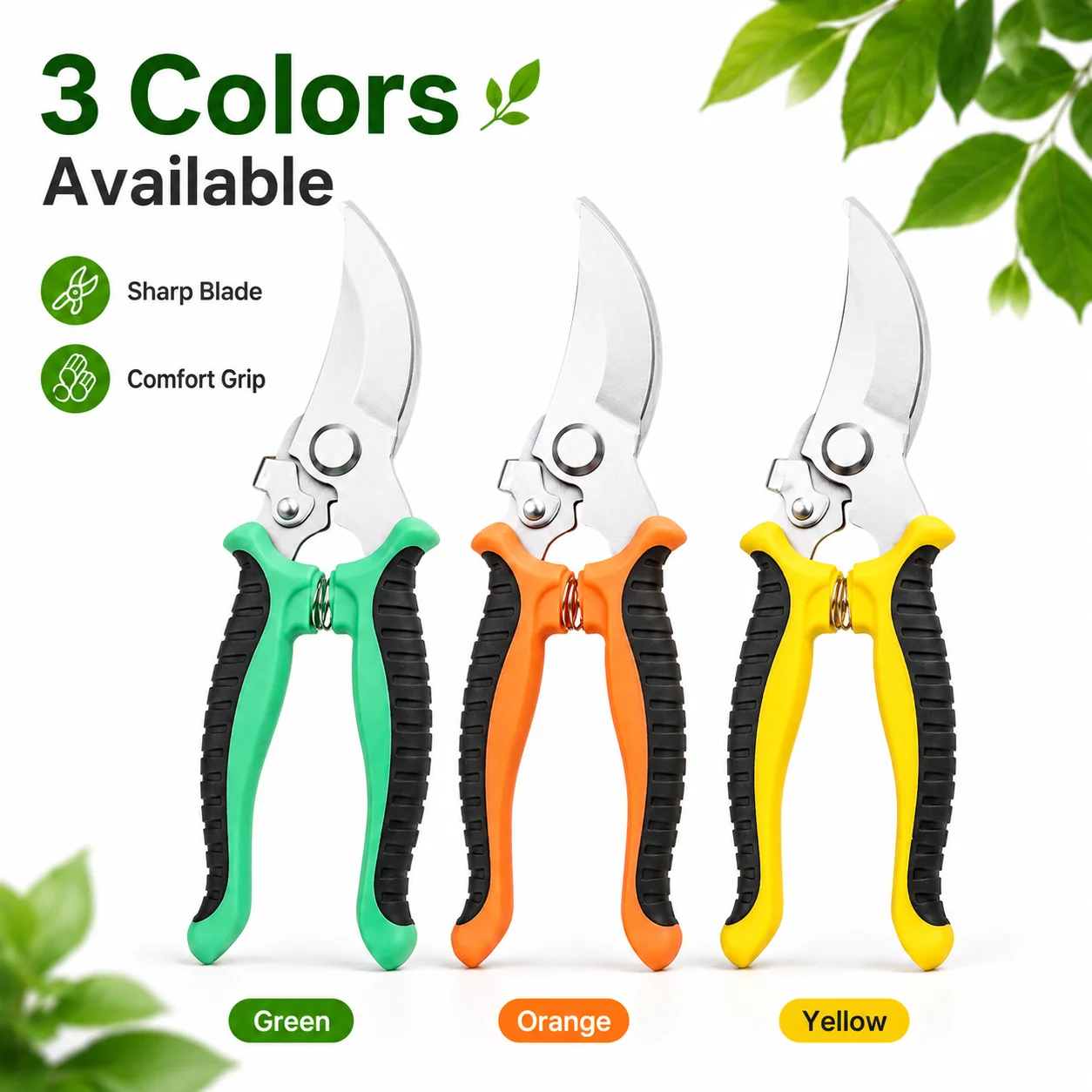 Garden Pruning Shears, Professional Sharp Bypass Pruner, Tree Trimmer Secateurs Hand Clippers for Garden Branch Cutting