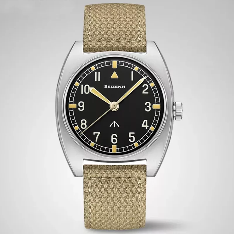 Seizenn Uhr California Green Vintage Uhr Britische Militärfelduhr Herren Mechanische Handaufzugsuhren Leuchtender Edelstahl