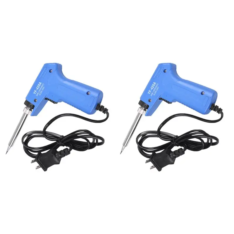 AC88-2X 220V 30W-130W Professional Stainless Dual Power Quick Heat-Up Adjustable Welding Electric Soldering Iron Tool US Plug