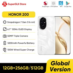 2024 Global Version HONOR 200 Snapdragon 7 Gen 3 5G Smartphone 6.7'' AMOLED Display 5200mAh Support HONOR 100W SuperCharge